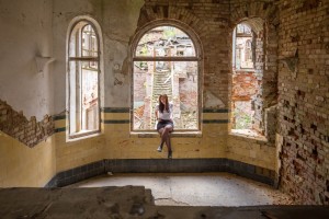 Tereza Svachova in the old Elias Palme Factory. Photo: Filip Svacha