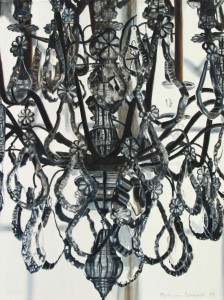 Martin von Ostrowski, Kronleuchter Marmorsaal Sanssouci schwarzweiss, 1999; Öl auf Leinwand, 80 x 60 cm; Photo: Martin von Ostrowski © Martin von Ostrowski, Berlin